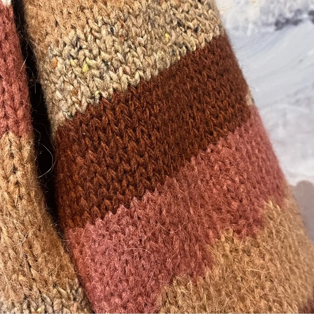 ELSAMADA Sweater Womens L Wool Alpaca Blend Colorblock Abstract Artsy Italy